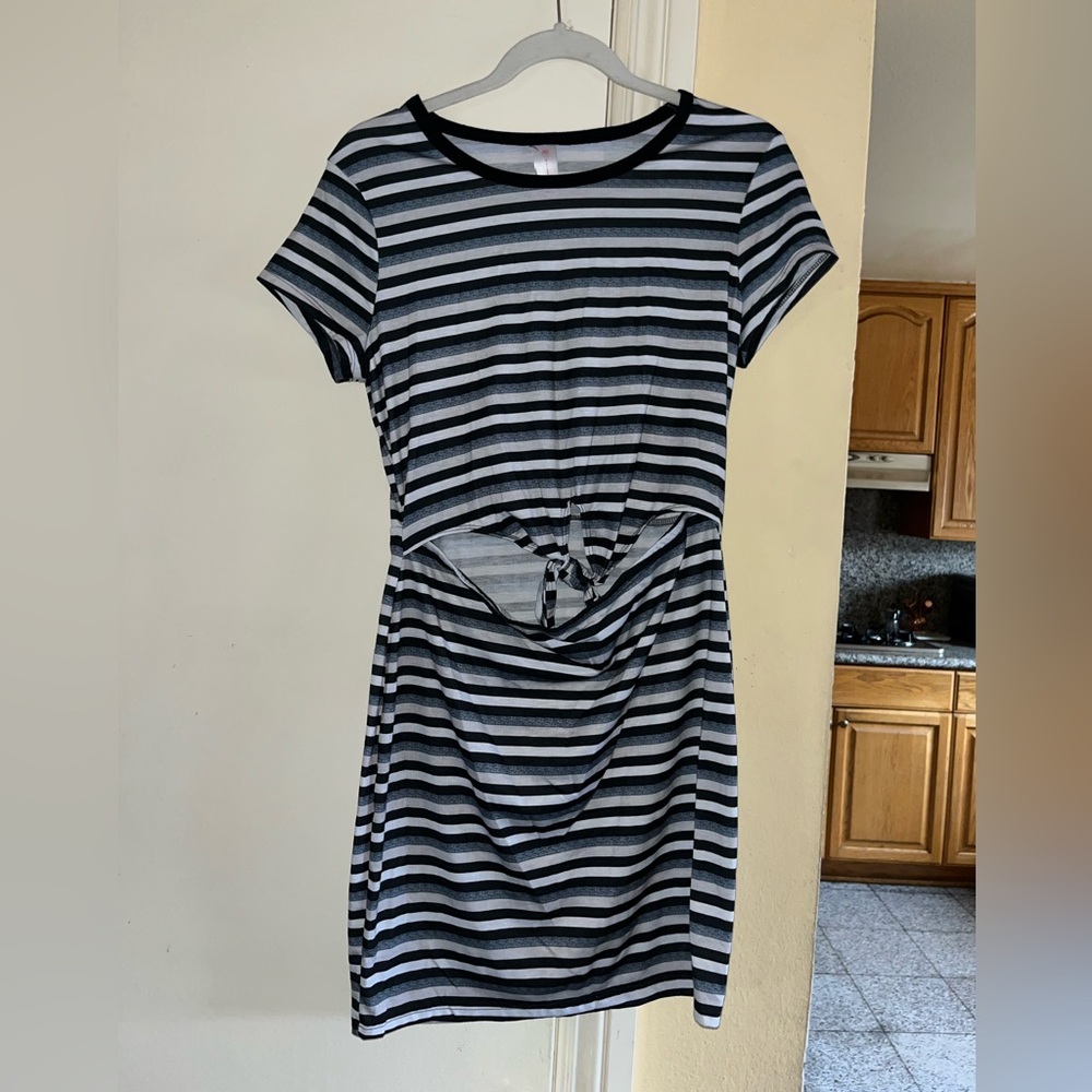 Dress with mid section cut out